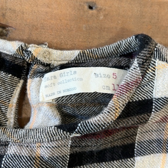Zara Plaid Kids Dress - Black, White, Yellow - Picture 4 of 8